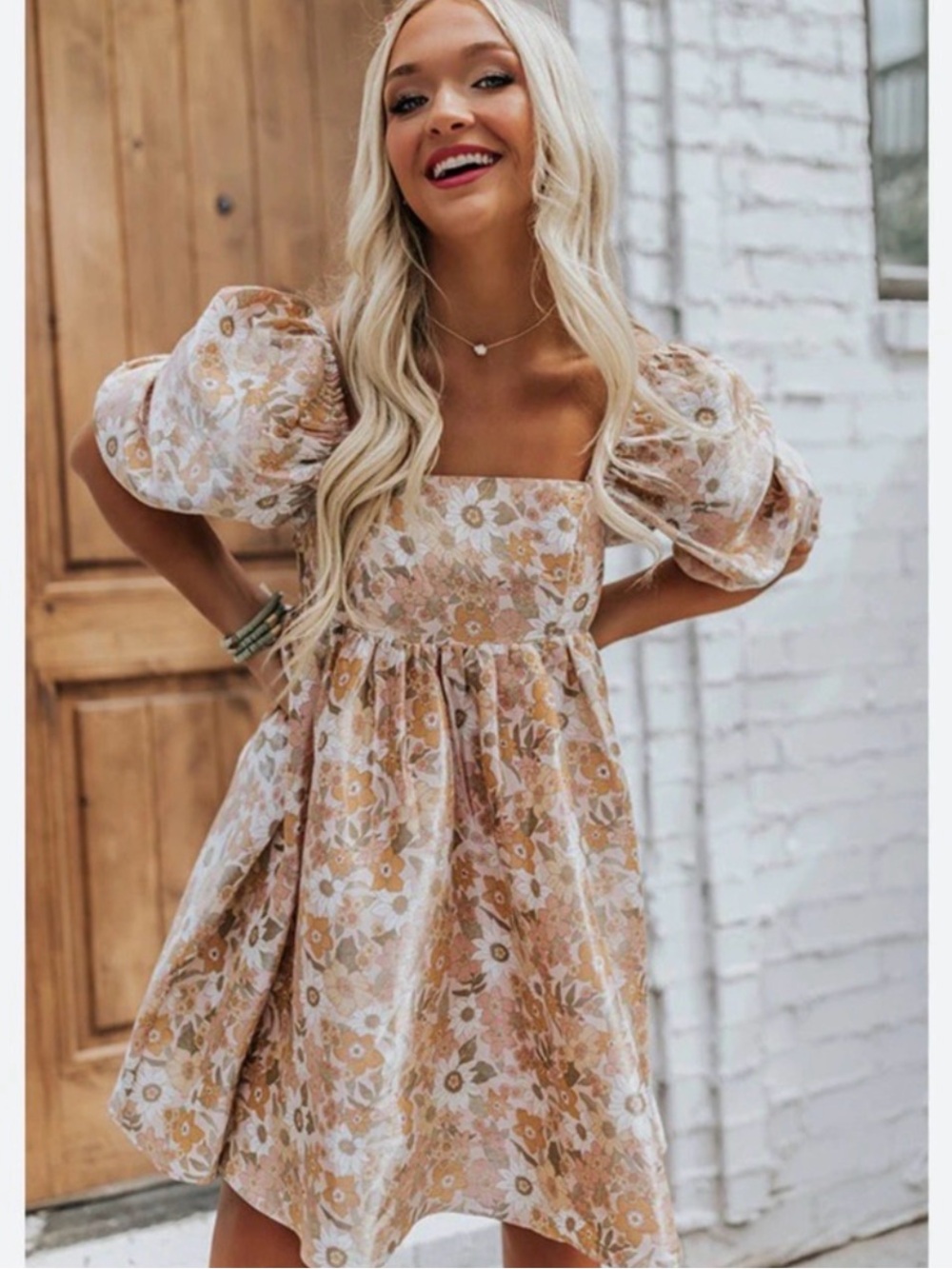 Storia | Floral Puff Sleeve Babydoll Dress